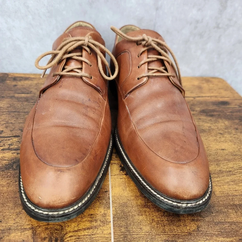 Cole Haan Warren Oxford Shoes Mens 11.5 M‎  Brown Leather Apron Toe Derby Shoes